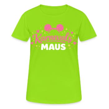 KarnevalsMaus Outfit Karneval Party Fastnacht  - Frauen T-Shirt atmungsaktiv - Neongrün - Vorne - AI Model Female 172 dark (172cm)