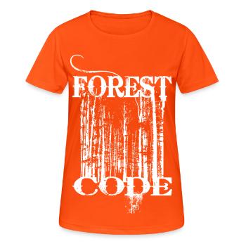 Forest Code - Frauen T-Shirt atmungsaktiv - Neonorange - Vorne - AI Model Female 172 dark (172cm)
