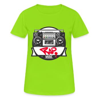 Jukebox Rap Logo Ghetto Blaster Graffiti - Women's Breathable T-Shirt - neon green - Front - AI Model Female 172 dark (172cm)
