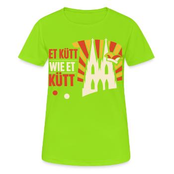 Cadeau Alaaf du Carnaval de Cologne Drôle - T-shirt respirant Femme - vert néon - Devant - AI Model Female 172 dark (172cm)