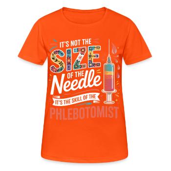 Größe zählt nicht: Phlebotomist Kunst - Frauen T-Shirt atmungsaktiv - Neonorange - Vorne - AI Model Female 172 dark (172cm)