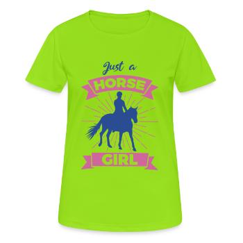 Cavalier - T-shirt respirant Femme - vert néon - Devant - AI Model Female 172 dark (172cm)