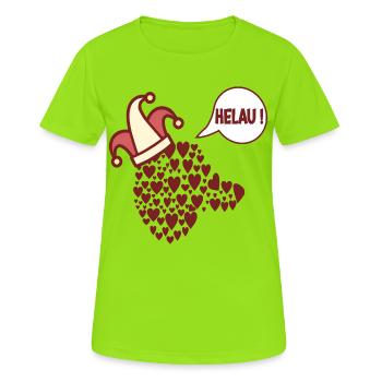 Carnaval de costumes de teckel Helau - T-shirt respirant Femme - vert néon - Devant - AI Model Female 172 dark (172cm)