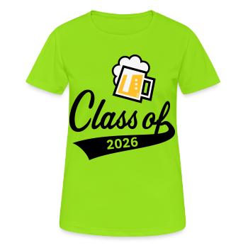 Promotion 2026 (Promotion diplômée / Bière / 3C POS) - T-shirt respirant Femme - vert néon - Devant - AI Model Female 172 dark (172cm)