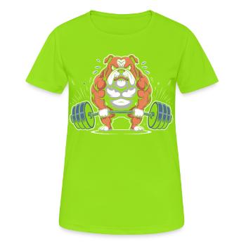 Power bulldog lifting - Women's Breathable T-Shirt - neon green - Front - AI Model Female 172 dark (172cm)