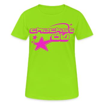 Neon Checkout Star - Women's Breathable T-Shirt - neon green - Front - AI Model Female 172 dark (172cm)