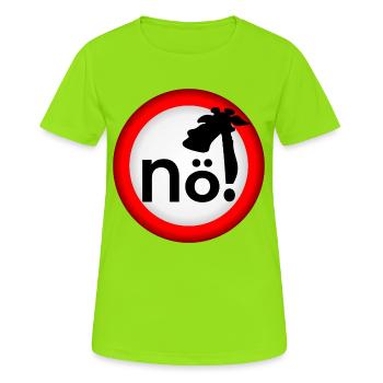 Interdiction : Pas de girafe - T-shirt respirant Femme - vert néon - Devant - AI Model Female 172 dark (172cm)