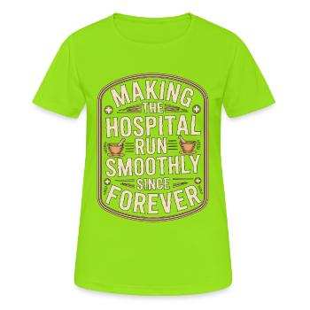 Hospital Pharmacist Making The Hospital Acute Care - Frauen T-Shirt atmungsaktiv - Neongrün - Vorne - AI Model Female 172 dark (172cm)