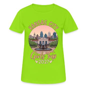 Kansas City 2027 Girls Trip - Frauen T-Shirt atmungsaktiv - Neongrün - Vorne - AI Model Female 172 dark (172cm)