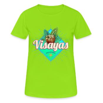 Visayas Philippines Coconut Filipino Souvenir - Women's Breathable T-Shirt - neon green - Front - AI Model Female 172 dark (172cm)