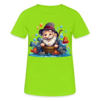 Pêcheur joyeux avec des poissons colorés - T-shirt respirant Femme - vert néon - Devant - AI Model Female 172 dark (172cm)