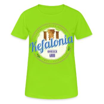 Kefalonia Island in Greece Vintage Souvenir - Women's Breathable T-Shirt - neon green - Front - AI Model Female 172 dark (172cm)
