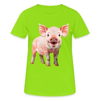 Ferkel - Frauen T-Shirt atmungsaktiv - Neongrün - Vorne - AI Model Female 172 dark (172cm)