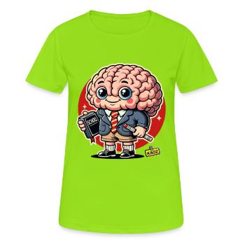 Brain Scholar Cartoon - Women's Breathable T-Shirt - neon green - Front - AI Model Female 172 dark (172cm)
