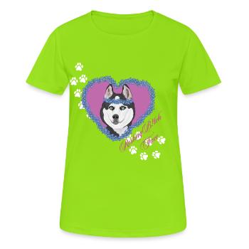 Visage de Sale Au Repos Husky - T-shirt respirant Femme - vert néon - Devant - AI Model Female 172 dark (172cm)