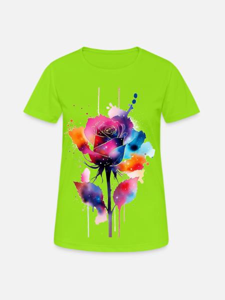 flower - Women's Breathable T-Shirt - neon green
