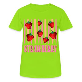 fraise - T-shirt respirant Femme - vert néon - Devant - AI Model Female 172 dark (172cm)