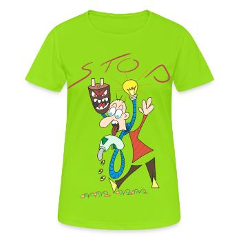 Stop the increase in energy. - Women's Breathable T-Shirt - neon green - Front - AI Model Female 172 dark (172cm)