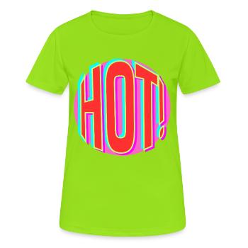 Neon Hot Retro Schriftzug - Frauen T-Shirt atmungsaktiv - Neongrün - Vorne - AI Model Female 172 dark (172cm)