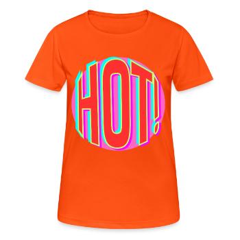 Neon Hot Retro Schriftzug - Frauen T-Shirt atmungsaktiv - Neonorange - Vorne - AI Model Female 172 dark (172cm)
