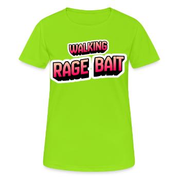 Walking Rage Bait - Women's Breathable T-Shirt - neon green - Front - AI Model Female 172 dark (172cm)