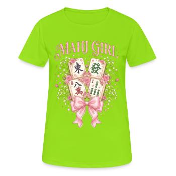 Mahj Girl Mahjong Lover Mahjong Player - Women's Breathable T-Shirt - neon green - Front - AI Model Female 172 dark (172cm)