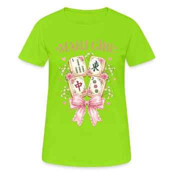 Mahj Girl Mahjong Lover Mahjong Player - Women's Breathable T-Shirt - neon green - Front - AI Model Female 172 dark (172cm)