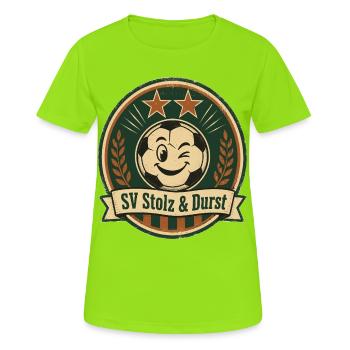 SV Stolz & Durst - Frauen T-Shirt atmungsaktiv - Neongrün - Vorne - AI Model Female 172 dark (172cm)