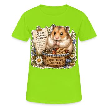 Snacks du département de planification des encas - T-shirt respirant Femme - vert néon - Devant - AI Model Female 172 dark (172cm)