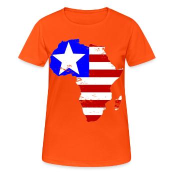 Liberia_Flagge_Afrika_used - T-shirt respirant Femme - orange néon - Devant - AI Model Female 172 dark (172cm)