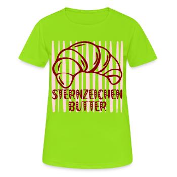 Sternzeichen Butter Croissants - Frauen T-Shirt atmungsaktiv - Neongrün - Vorne - AI Model Female 172 dark (172cm)