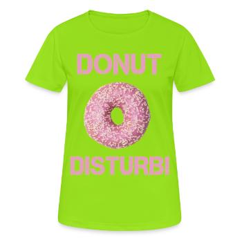 Donut Disturb zum Chillen und Naschen Design - Frauen T-Shirt atmungsaktiv - Neongrün - Vorne - AI Model Female 172 dark (172cm)