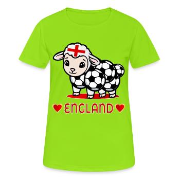 England Sheep - Football pour enfants - T-shirt respirant Femme - vert néon - Devant - AI Model Female 172 dark (172cm)