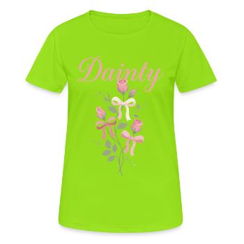 Dainty Rose Roses Aesthetic - Women's Breathable T-Shirt - neon green - Front - AI Model Female 172 dark (172cm)