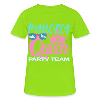 Mallorca Queen Party Team - Frauen T-Shirt atmungsaktiv - Neongrün - Vorne - AI Model Female 172 dark (172cm)