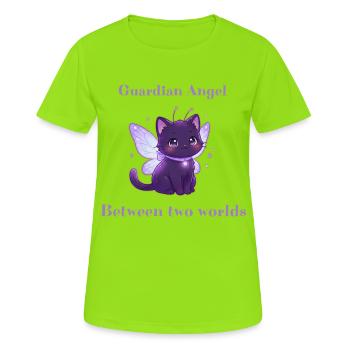 Guardian Angel Fairy Cat - Women's Breathable T-Shirt - neon green - Front - AI Model Female 172 dark (172cm)
