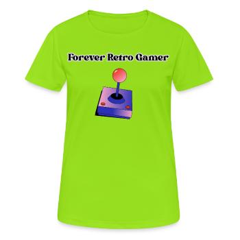 Forever Retro Gamer - Frauen T-Shirt atmungsaktiv - Neongrün - Vorne - AI Model Female 172 dark (172cm)