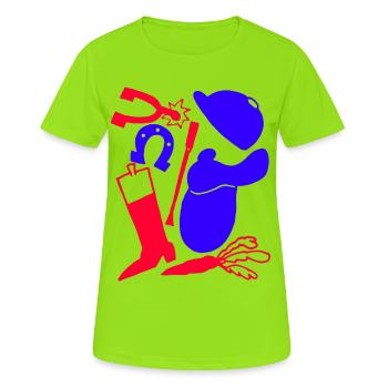 Riding accessories pattern - Women's Breathable T-Shirt - neon green - Front - AI Model Female 172 dark (172cm)