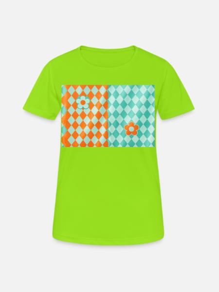 Harlequin Petal Duo - Women's Breathable T-Shirt - neon green