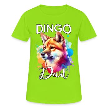Papa chien sauvage australien - T-shirt respirant Femme - vert néon - Devant - AI Model Female 172 dark (172cm)