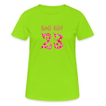 Bad Boy 23 Floral Pink Design - Women's Breathable T-Shirt - neon green - Front - AI Model Female 172 dark (172cm)
