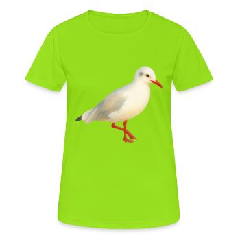 Seagull in watercolour style by Jörg Langhans - North Sea - Women's Breathable T-Shirt - neon green - Front - AI Model Female 172 dark (172cm)