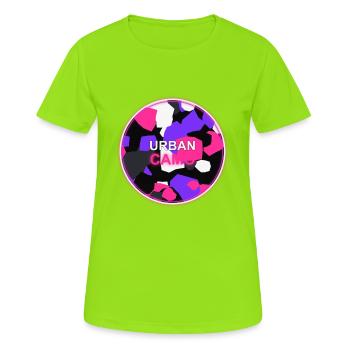 Urban Camo - Streetwear Camouflage Pattern - Women's Breathable T-Shirt - neon green - Front - AI Model Female 172 dark (172cm)