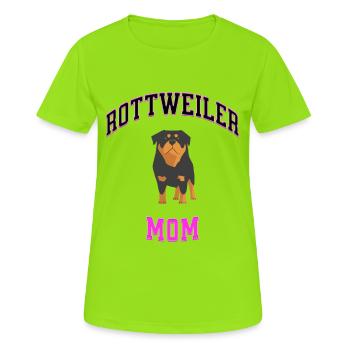 Logo de la maman rottweiler en rose - T-shirt respirant Femme - vert néon - Devant - AI Model Female 172 dark (172cm)