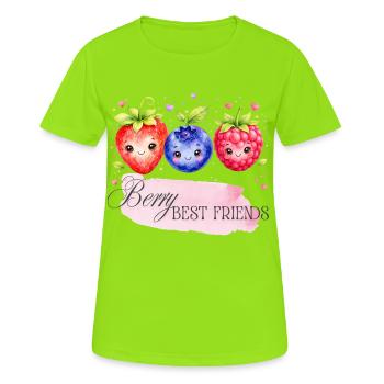 Trio des meilleurs amis de Berry - T-shirt respirant Femme - vert néon - Devant - AI Model Female 172 dark (172cm)