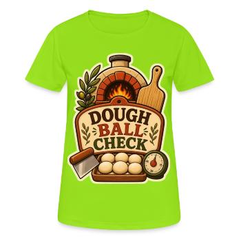 CONTRÔLE DES BOULES DE PÂTE - T-shirt respirant Femme - vert néon - Devant - AI Model Female 172 dark (172cm)
