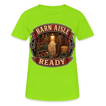 BARN AISLE READY - Frauen T-Shirt atmungsaktiv - Neongrün - Vorne - AI Model Female 172 dark (172cm)