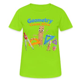 Geometry brought to life - Women's Breathable T-Shirt - neon green - Front - AI Model Female 172 dark (172cm)