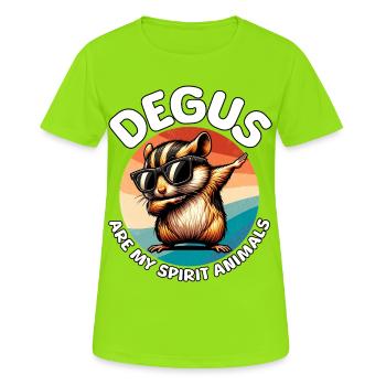 Lustige Degu Sprüche - Frauen T-Shirt atmungsaktiv - Neongrün - Vorne - AI Model Female 172 dark (172cm)