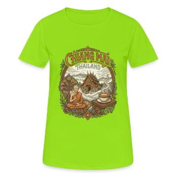 Chiang Mai Thailand - Frauen T-Shirt atmungsaktiv - Neongrün - Vorne - AI Model Female 172 dark (172cm)